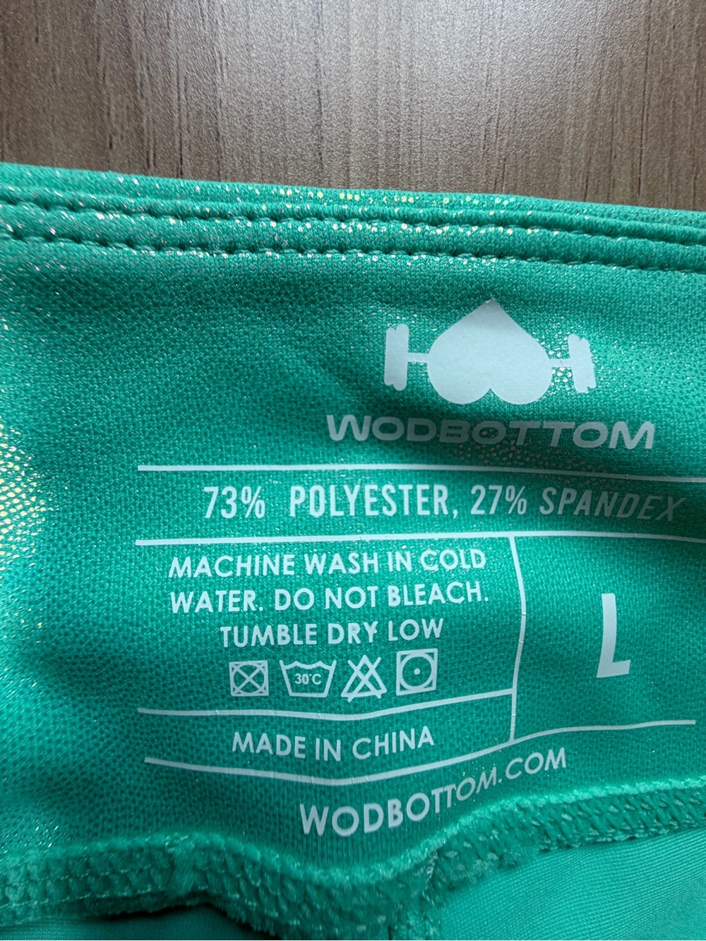 WODBOTTOM Sz L Shiny Hiney Shimmery Sea Green Shorts NWT - Picture 3 of 6